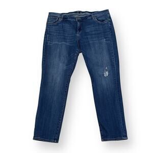 Kut From The Kloth Catherine Boyfriend Jeans Womens 18W Distressed Stretch Blue